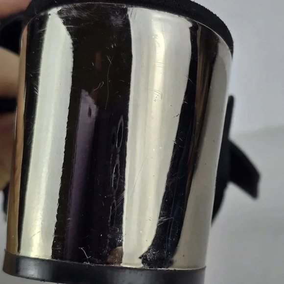 Marc Fisher Rima Mule Sandals Size 9M Black Suede Leather Mirrored Block Heel - Picture 9 of 13